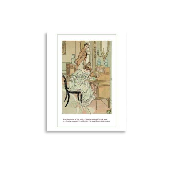 Vintage Print Jane Austen, Romantic Georgian, Colonial Print By Brock, Bookish Acadamia Art Poster
