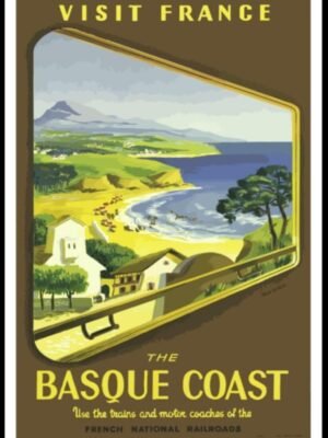 Visit France, The Basque Coast World Travel Print
