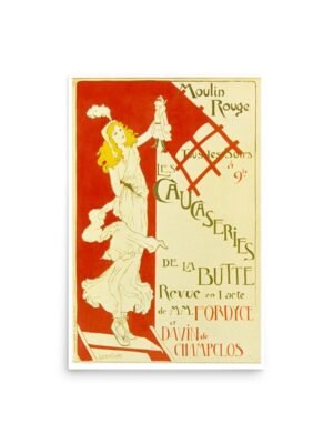Vintage Theatre Poster, Historic Moulin Rouge French Entertainment Poster