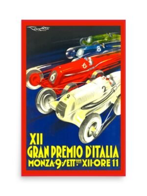 Italian Motor Racing Poster, Italian Grand Prix, Monza Racing Cars Motorsports, F1 Racing Print, Motorsport Poster