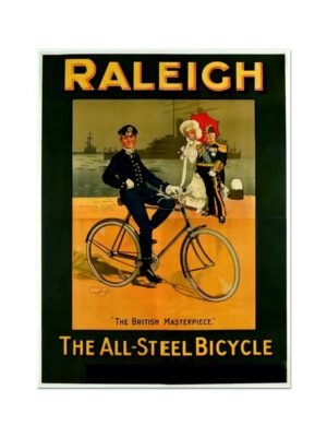 Raleigh Poster , The All Steel Bicycle Vintage Ad, Poster Print, Cycling Poster, Historic British Advertising Poster