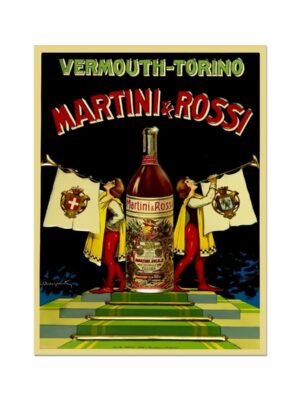 Martini Poster, Vermouth Torino Martini Rossi Vintage Italian Food & Drinks Print, Vintage Bar or Kitchen Poster