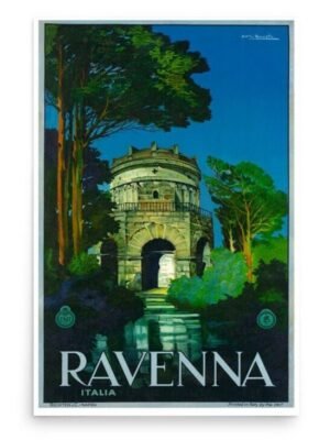 Ravenna Poster, Italian Vintage Travel Print, Vintage World Travel Poster, Printed Poster Wall Decor, Travellers Gift Idea