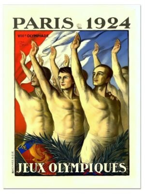 Paris Olympic Games Poster 1924, Jeux Olympiques Paris, Taking The Oath, Vintage French Olympic Games Print