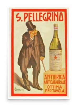 San Pellegrino Acqua Vintage Drink Poster, Italian Food Ad Poster, Historic Water Advert, Bar Decor, Restaurant Poster