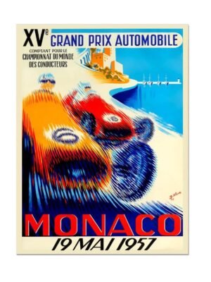 Monaco XVe Grand Prix Automobile 1957 Poster Print, Championnat Du Monde Pour Des Conducteurs, Monaco Car Race Poster